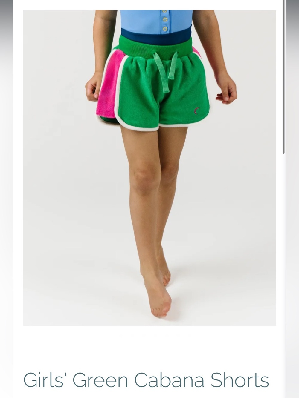 ZYIA Green Athletic Shorts with Pink Side Panels